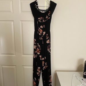 Chelsea & Violet black floral jumpsuit